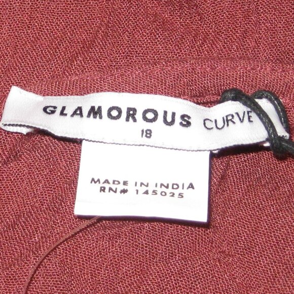 Glamorous Curve Cold Shoulder Shorts Romper 18W Rust NWT - Picture 6 of 7